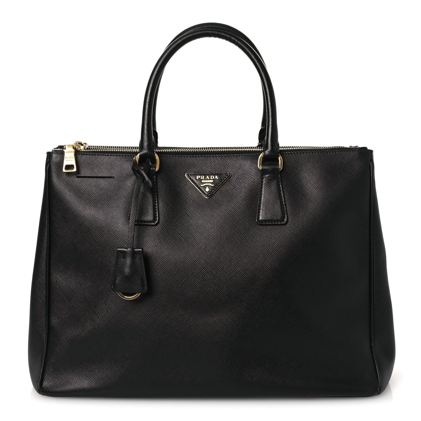 Saffiano Large Galleria Double Zip Tote Black