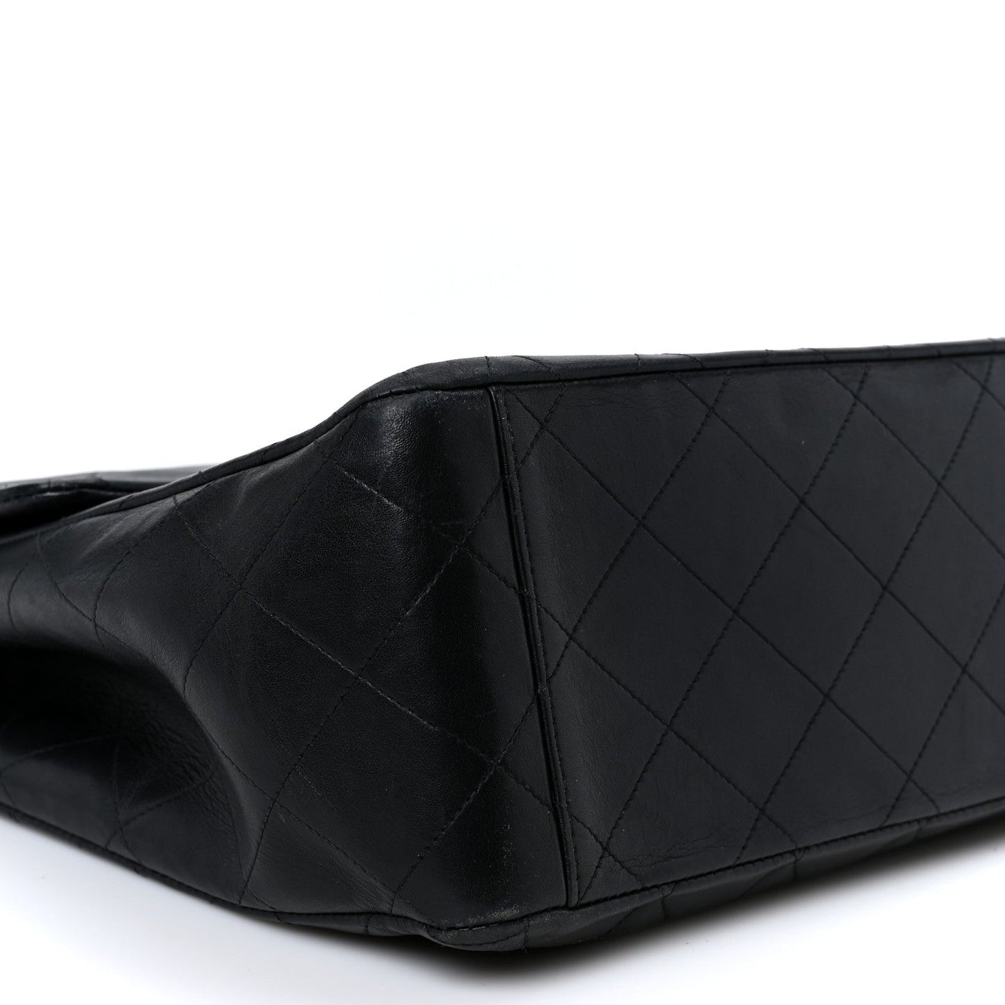 Lambskin Quilted XL Jumbo Single Flap Black