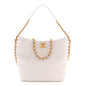 Caviar Quilted Hobo White