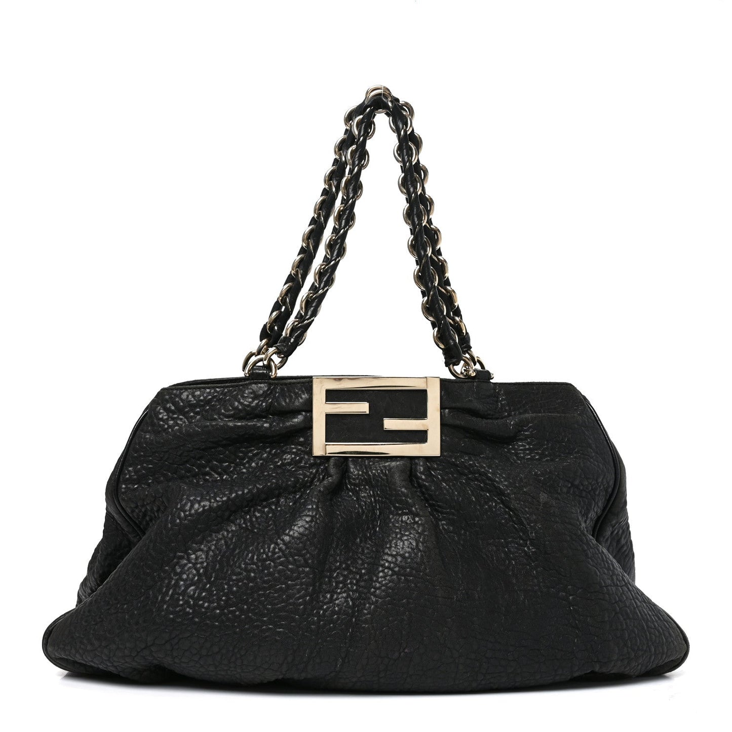 Crinkled Lambskin Mia Tote Black
