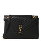Grain De Poudre Matelasse Chevron Large Monogram Satchel Black