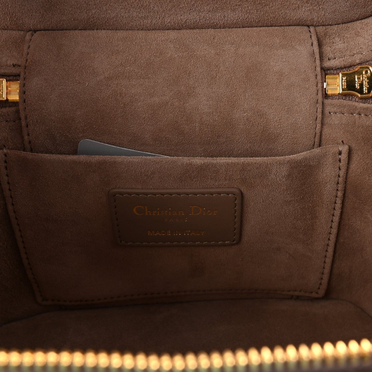 Lambskin Cannage Small Diortravel Vanity Case Warm Taupe