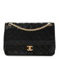 Lambskin Quilted Medium Double Flap Bijoux Chain Black