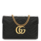 Calfskin Matelasse GG Marmont Chain Wallet Black