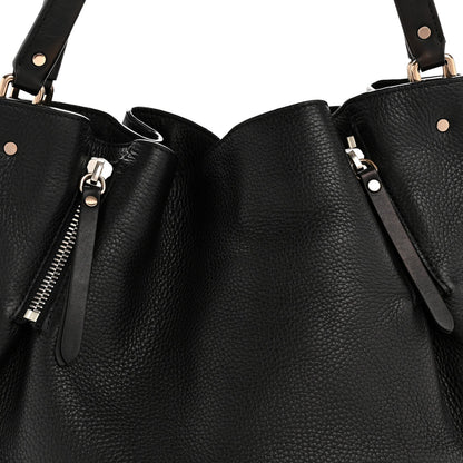 Grainy Calfskin House Check Medium Maidstone Black