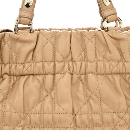Gaufre Lambskin Cannage Delices Tote Beige