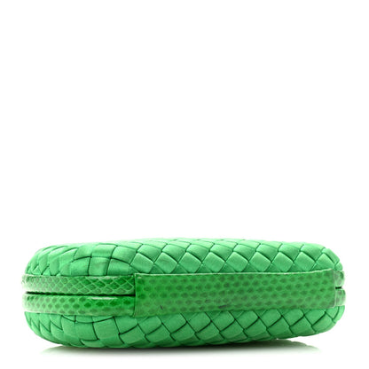 Satin Intreccio Impero Ayers Knot Clutch Parakeet