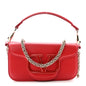 Calfskin Enamel Vlogo Small Loco Shoulder Bag Rouge Pur