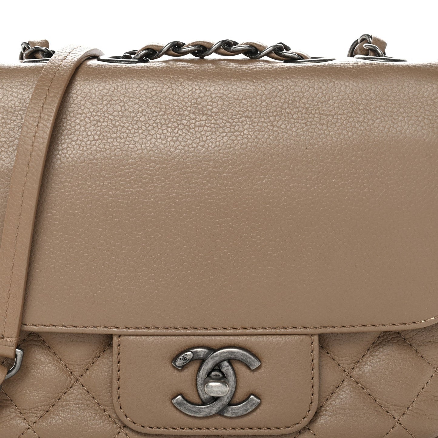 Caviar Quilted Mini All About Flap Bag Brown