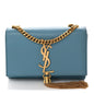 Smooth Calfskin Small Classic Monogram Kate Tassel Satchel Turquoise