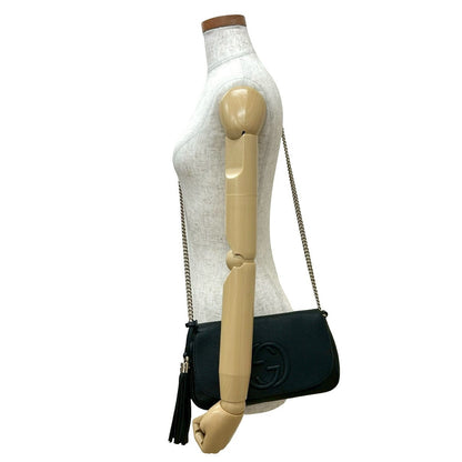 Gucci Soho GG Logo Embossed Leather Shoulder Bag