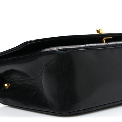 Lambskin Quilted Small Single Flap Black