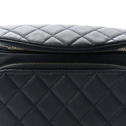 Caviar Quilted Business Affinity Waist Belt Bag Navy
