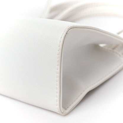 Vegan Leather Small Shopping Bag White