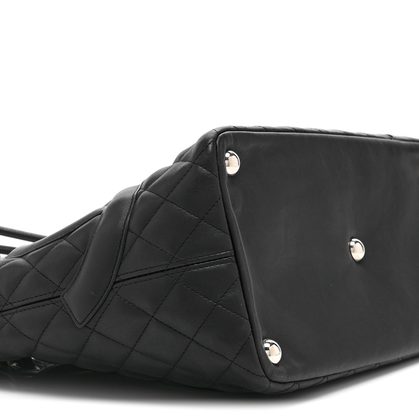 Calfskin Quilted Large Cambon Tote Black