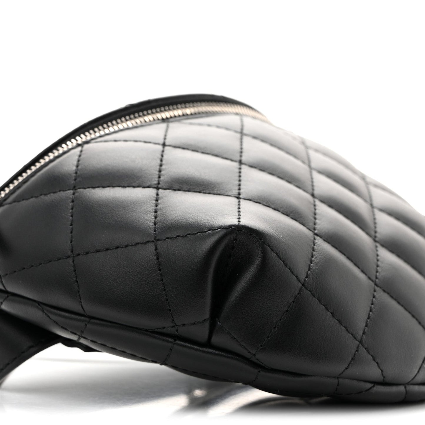 Calfskin Quilted Waist Belt Bag Black