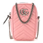 Calfskin Matelasse Mini GG Marmont Crossbody Bag Wild Rose