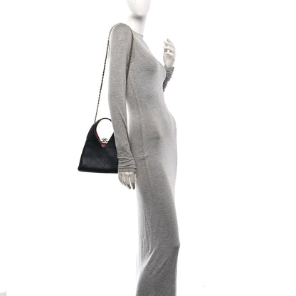Calfskin Chic Lady Small Shopping Tote Black