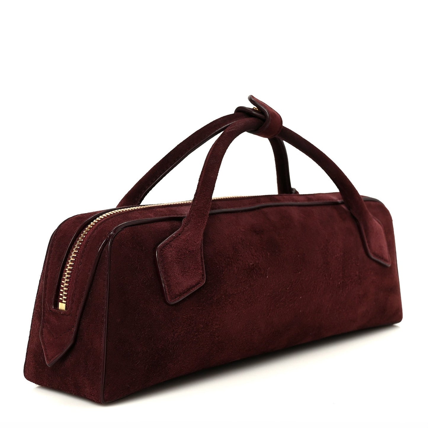 Suede Goatskin Teckel Clutch Rouge Grenat
