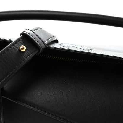 X SUNA FUJITA Satin Calfskin Small Lemur Puzzle Edge Bag Black