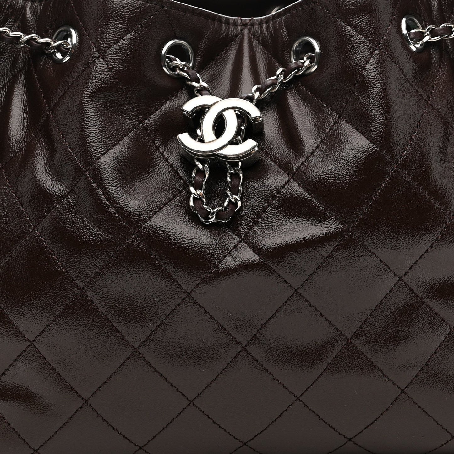 Caviar Quilted Small Chanel 25 Handbag Dark Brown