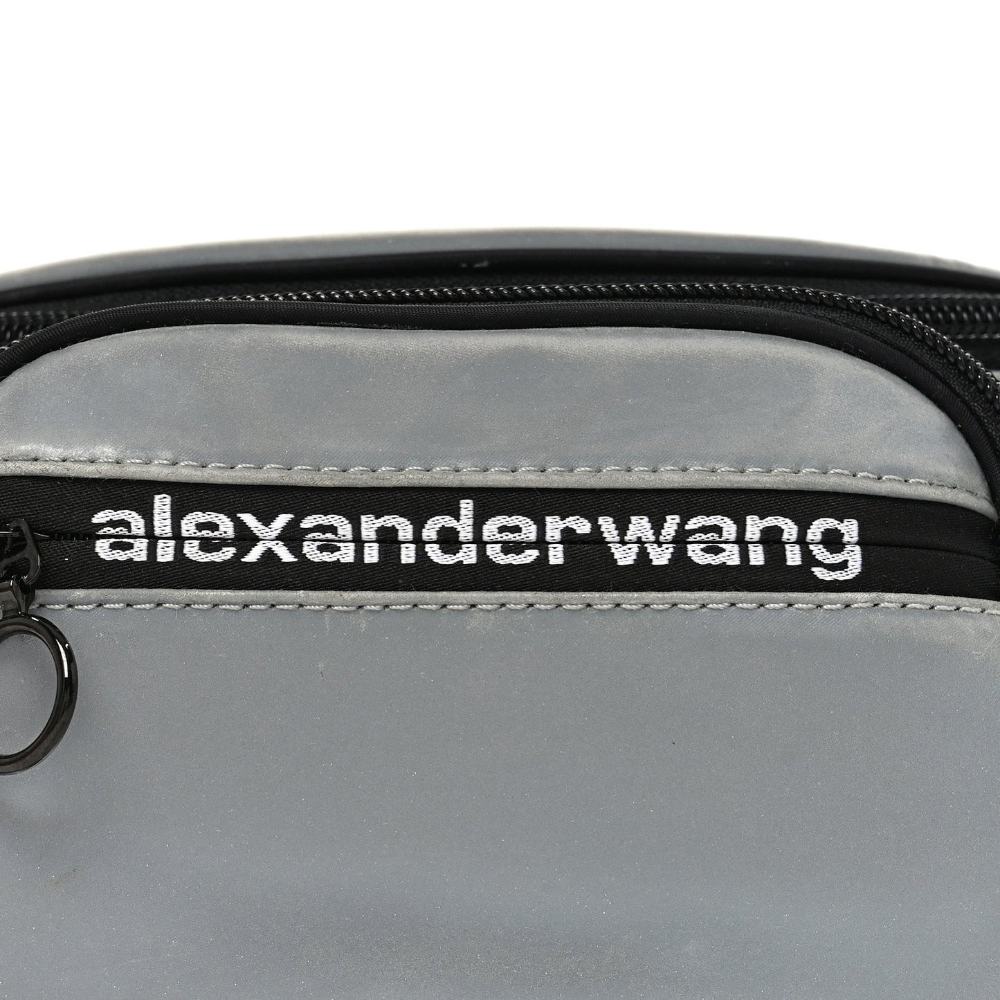 Nylon Logo Printed Attica Belt Bag Reflective Silver