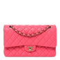Caviar Quilted Medium Double Flap Pink