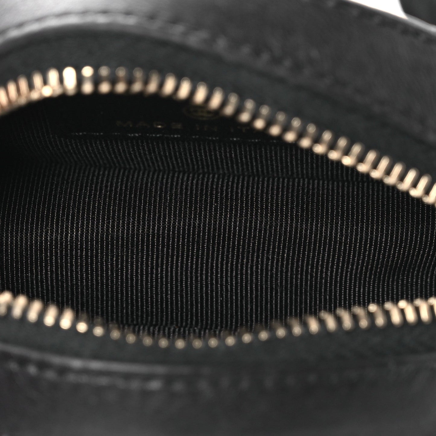 Lambskin Quilted Chain Round Mini Clutch Black