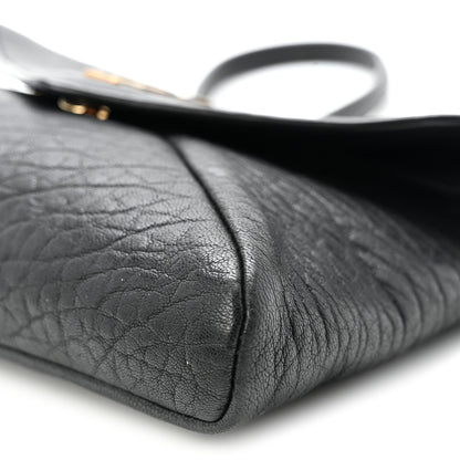 Supple Lambskin Small Cassandre Chain Pouch Black