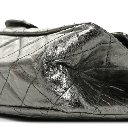 Metallic Aged Calfskin Quilted 2.55 Reissue 227 Flap Vert Fonce