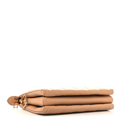 Lambskin Embossed Monogram Coussin PM Camel