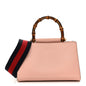 Nappa Bamboo Web Small Nymphaea Top Handle Bag Perfect Pink Mystic White