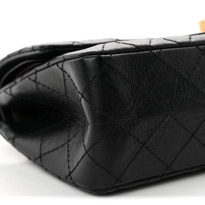 Aged Calfskin Quilted 2.55 Reissue 225 Flap Black
