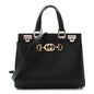 Grainy Calfskin Small Zumi Top Handle Bag Black