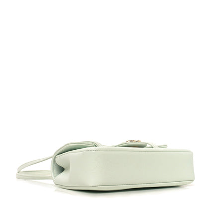 Shiny Caviar Mini Preppy Coco Shoulder Bag Light Blue