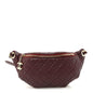 Calfskin Quilted Banane Waist Bag Fanny Pack Burgundy