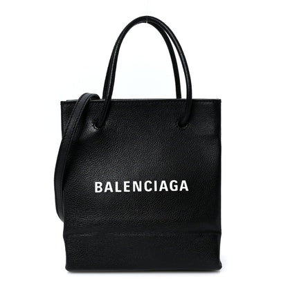 Calfskin Logo XXS Shopping Tote Black