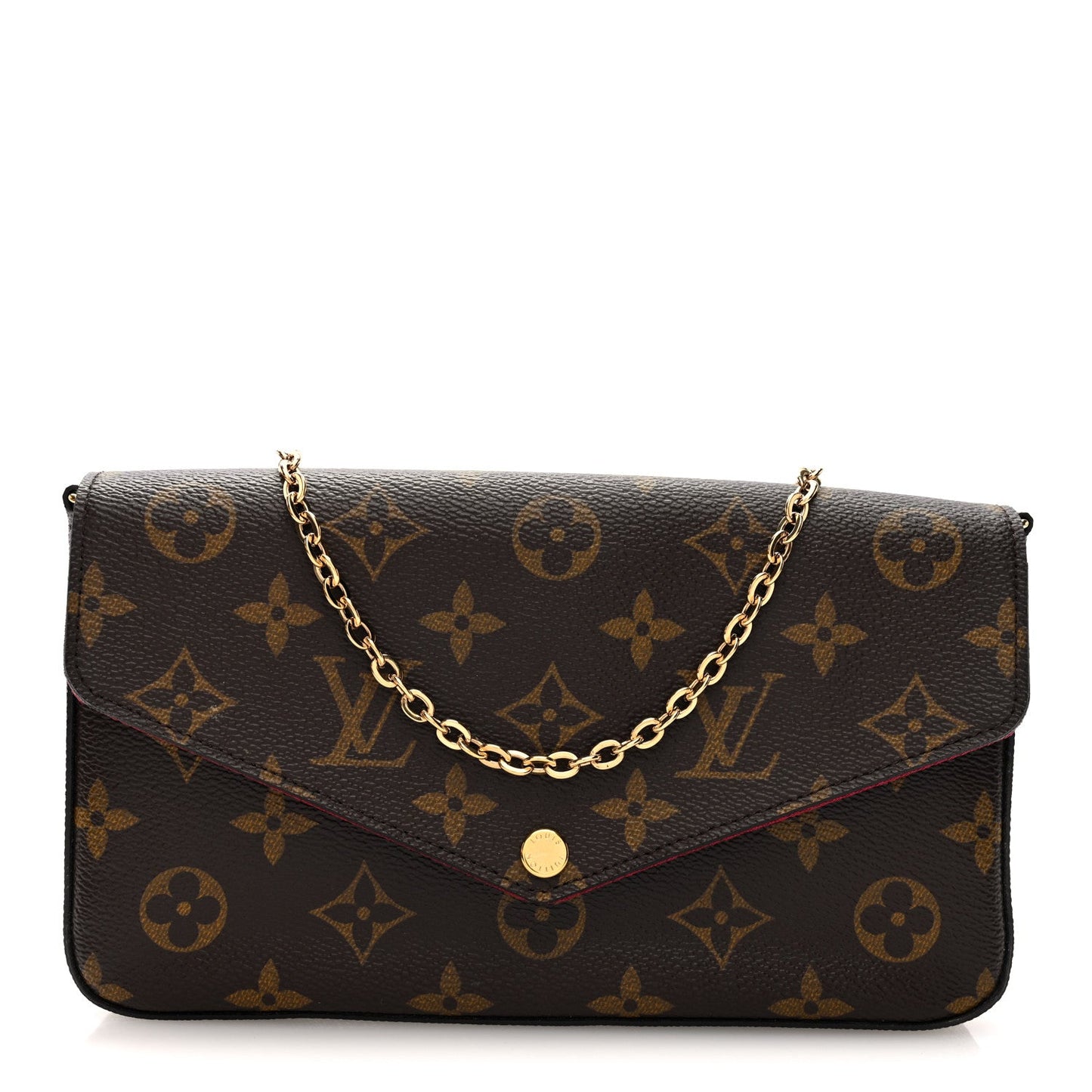 Monogram Pochette Felicie Chain Wallet Fuchsia