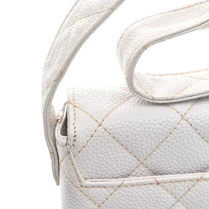 Caviar CC Shoulder Bag White