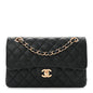 Lambskin Quilted Small Double Flap Black