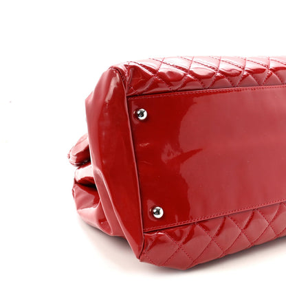 Patent Quilted Large Just Mademoiselle Bowling Bag Red