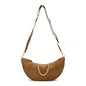 Re-Nylon Saffiano Demi-lune Shoulder Bag Brown
