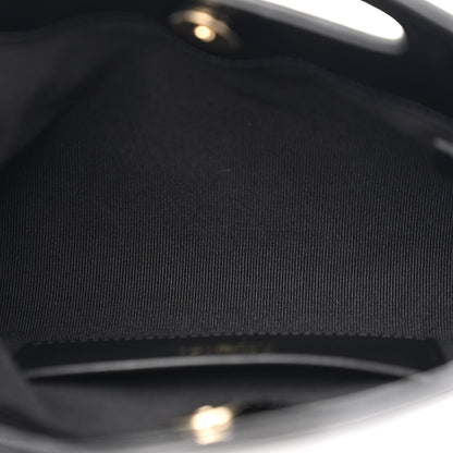 Shiny Crumpled Calfskin Quilted Nano 31 Shopping Bag Black