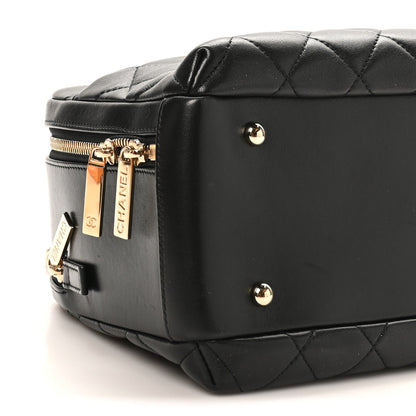 Lambskin Quilted Medium Trendy CC Bowling Bag Black