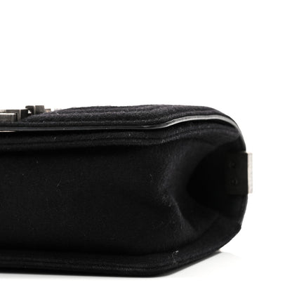 Wool Felt Embellished Small Boy Flap Black