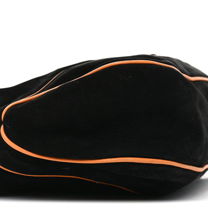 Nubuck Medium New Jackie Shoulder Bag Black Orange