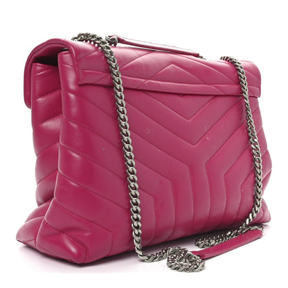 Calfskin Y Quilted Monogram Medium Loulou Chain Satchel Freesia