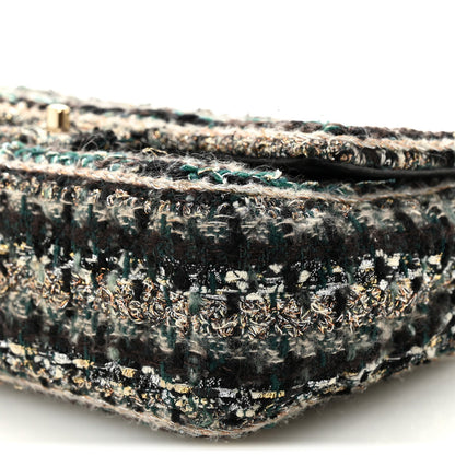 Tweed Braid Medium Flap Turquoise Multicolor