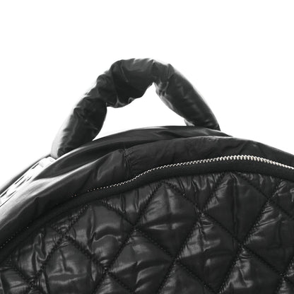 Nylon Quilted Coco Cocoon Backpack Black