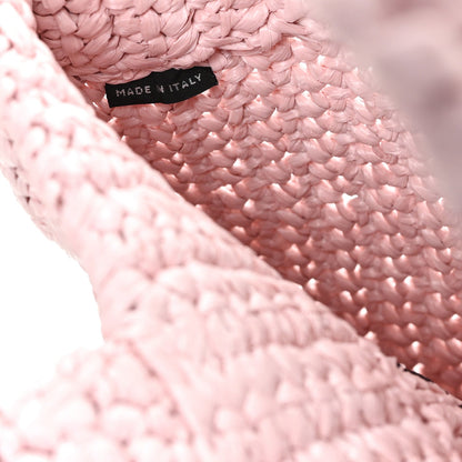 Yarn Raffia Effect Crochet Small Logo Tote Alabastro